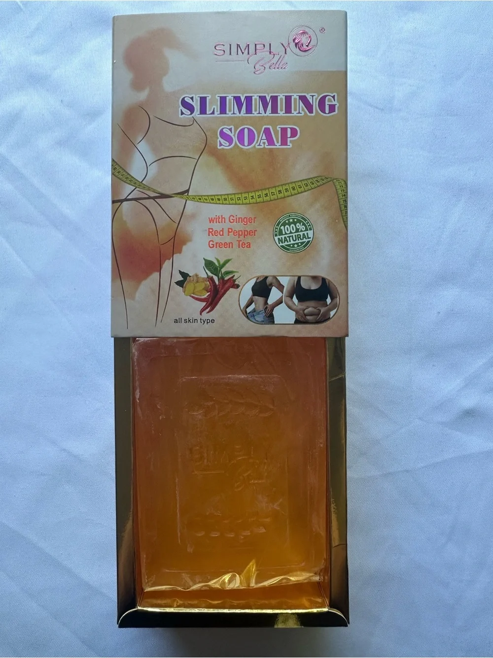 Simply Bella Slimming Soap Ginger Red Pepper Green Tea Body Bar 100g NIB